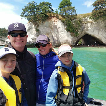 family at cathedral cove